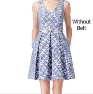 Calvin Klein Womens Blue & White, Fit & Flare Sheath Dress- Without Belt- Size 8